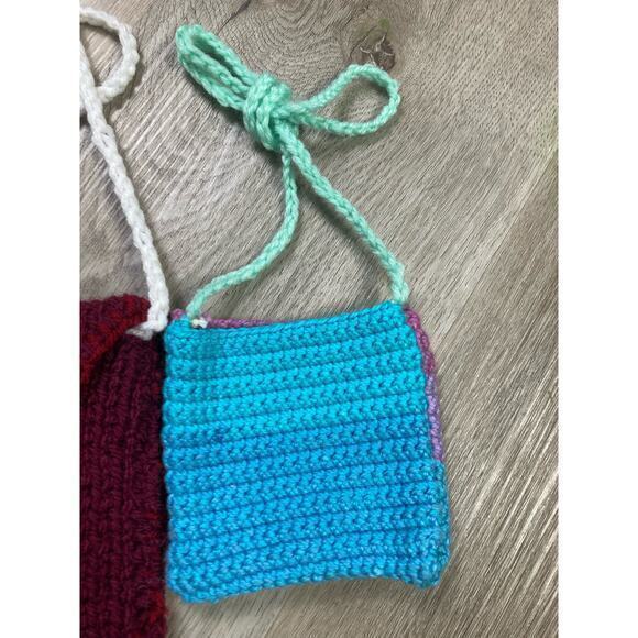 Handmade Crochet Mini Bag Set - Unbranded Multicolor Bags Pouch Lot - Picture 3 of 12